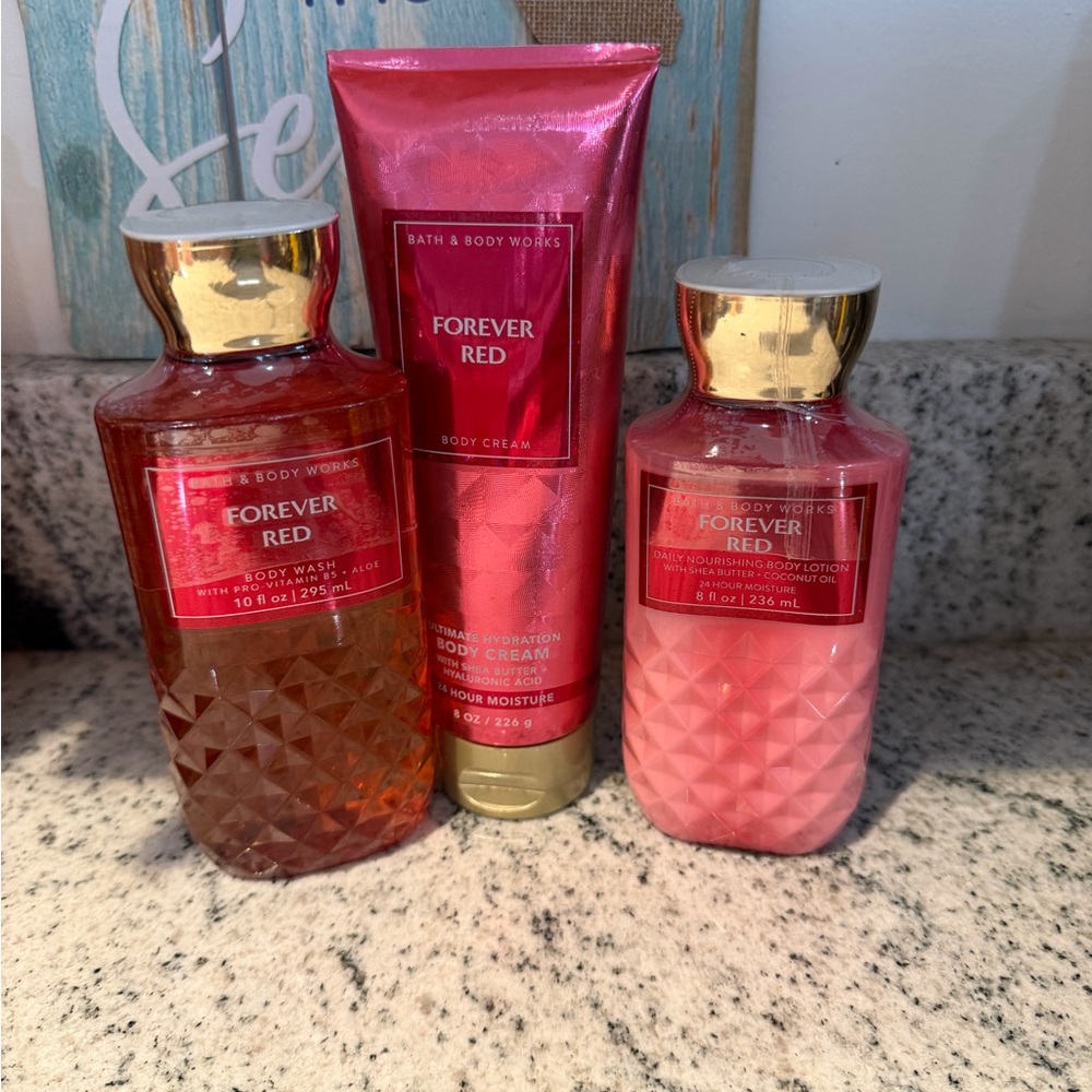 Bath & Body Works Forever Red Gift Set - Red & Gold Accents